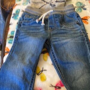Cat & Jack Blue Kids Jeans with Gray Waistband